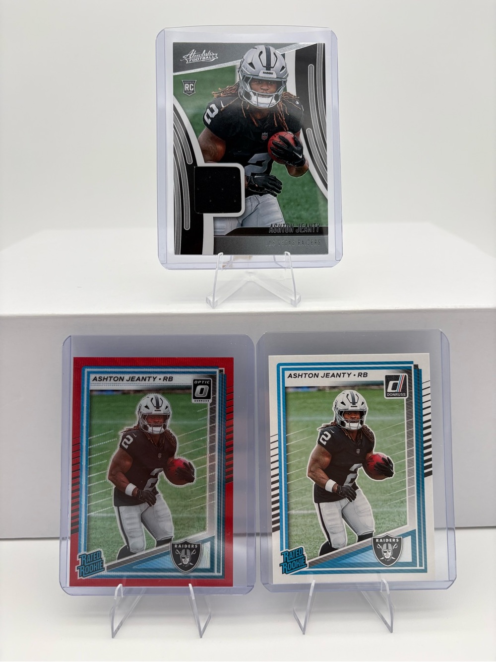 Donruss 2025 Ashton Jeanty Las Vegas Raiders Rated Rookies /Patch Rookie 3 Cards